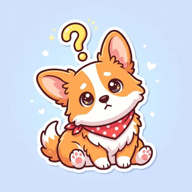 AI 生成 LINE 貼圖範例:疑惑歪頭