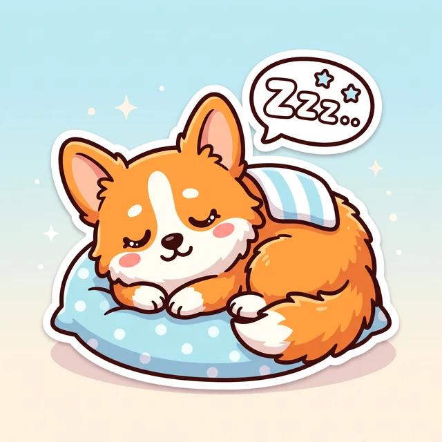 AI 生成 LINE 貼圖範例:睡著